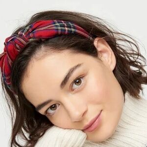 J. CREW Headband Knot Tartan Plaid Cotton Holiday Preppy